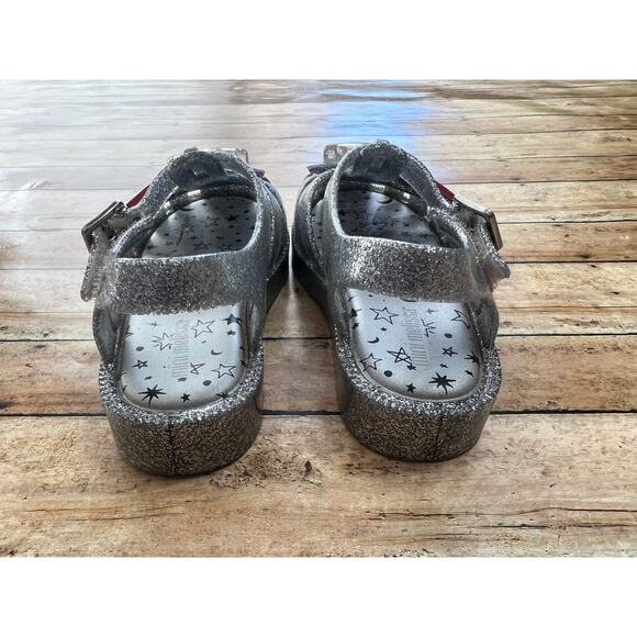 Mini Melissa Silver Rainbow Shooting Star Sandals Toddler Girls Size 10 - Picture 4 of 6
